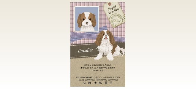 ネットスクウェア犬種別年賀状キャバリア